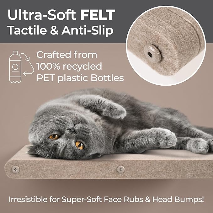 Wall Mounted Cat Perch Long Shelf by Pryde Pets - Image 2