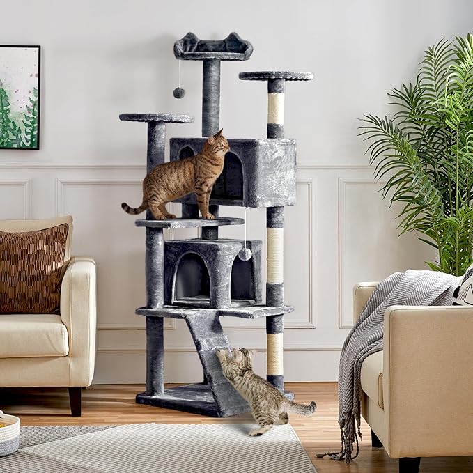 Yaheetech 70in Multi-Level Cat Tree Tall Cat Tower Cat Furniture - Image 2