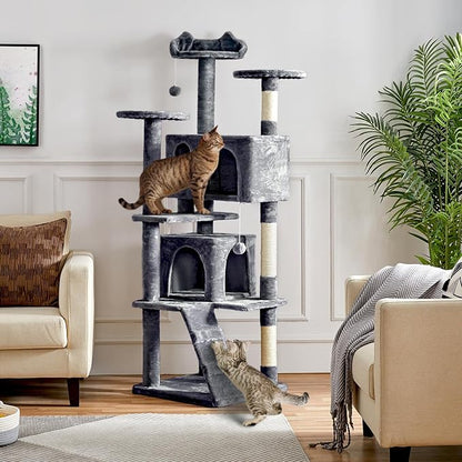 Yaheetech 70in Multi-Level Cat Tree Tall Cat Tower Cat Furniture - Image 2