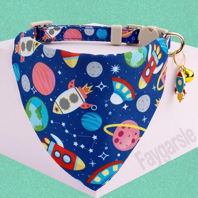 Faygarsle 2 Pack Space Theme Cat Collar Set - Image 3