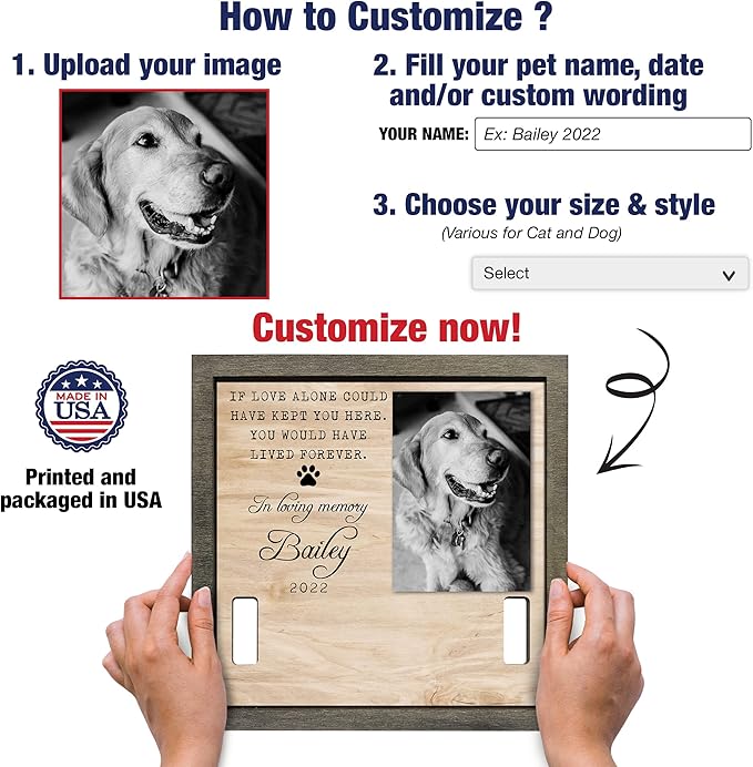 Pet Memorial Gifts Bereavement Gifts Cat Memorial Dog Loss Sympathy Custom Cat - Image 2