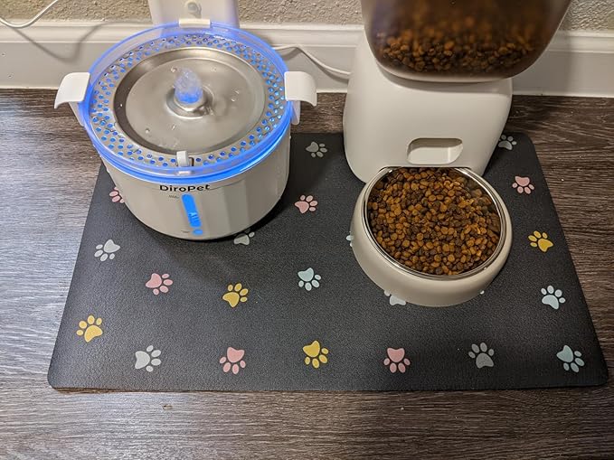Cat Food Mat Absorbent Dog Mat for Food and Water Non Slip Quick Dry Dog Bowl - Image 8