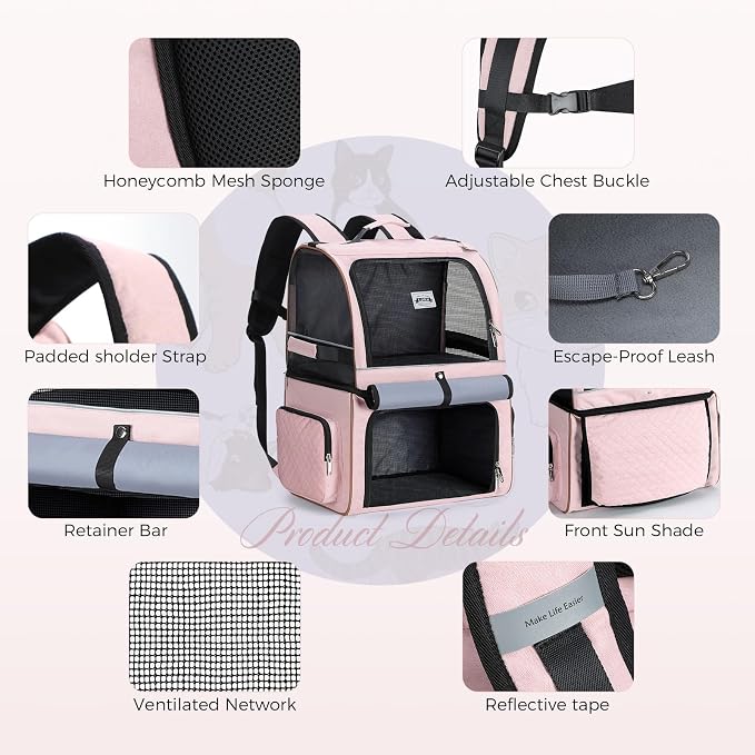 Lekebobor Double Cat Backpack Carrier - Image 7