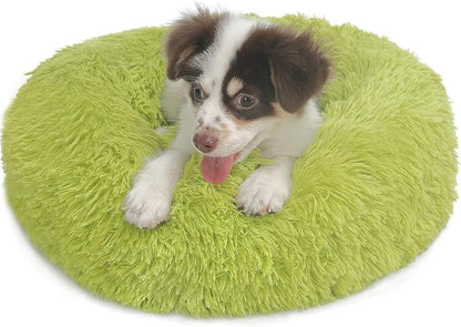 Calming Donut Dogs Beds for Small Dogs Washable, 19inch Fluffy Round Puppy Bed by nononfish