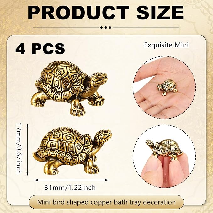4 Pcs Mini Copper Bath Disk Ornaments Brass Bird Bath Purification Disks - Image 2