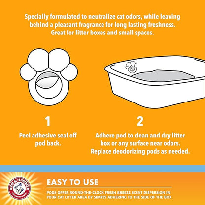 Arm & Hammer Pets Cat Litter Box Deodorizer Pods, Adhesive Odor Absorbing Gel - Image 4