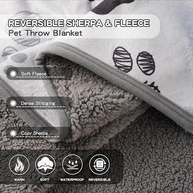 Waterproof Dog Blankets Pet Blanket 60"x80", Soft Fluffy Sofa Car Bed Protector - Image 4