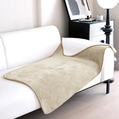 gogobunny Waterproof Bed Blanket, Reversible Sherpa Fleece Throw Blanket by gogobunny