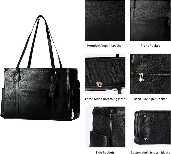 Stylish Dog Purse Carrier, Leather Pet Carrier Bag - Image 4