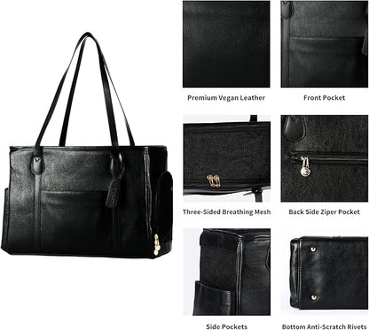 Stylish Dog Purse Carrier, Leather Pet Carrier Bag - Image 4