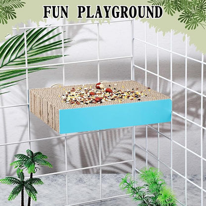 Skyygemm 2 Pieces Parrot Toy Bird Chew Cage Accessories Flat Perch Bird Paw - Image 2