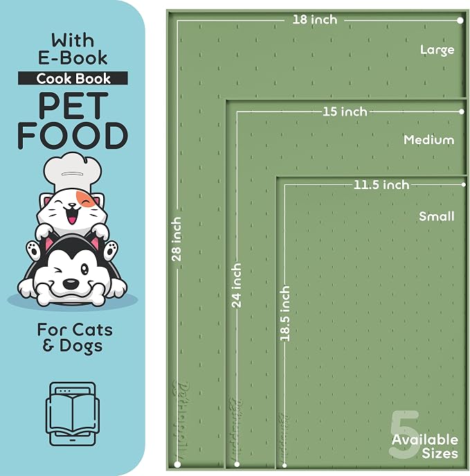 Dog Food Mat - 28x18 Raised Edges Dogs Mat - Image 2