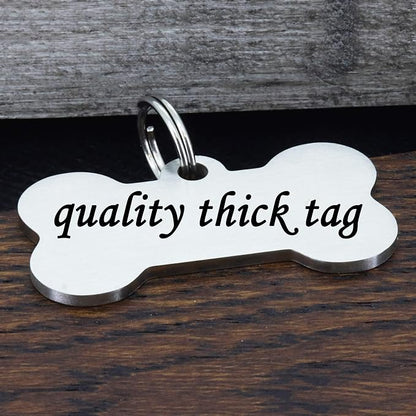 Ultra Joys Custom Personalized Dog ID Tag, Brushed Stainless Steel Bone Dog Tag - Image 8