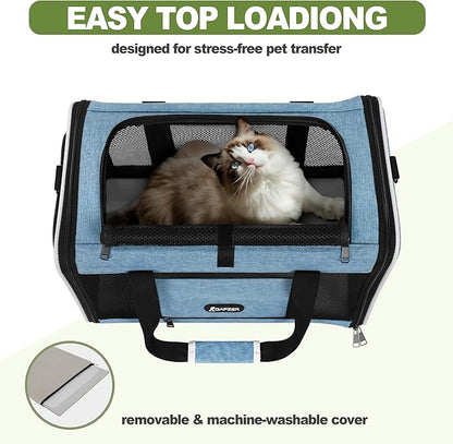 Cat Carrier 18 x 11 x 11 Top Loading Soft-Sided Pet Travel Bag Over 15lbs - Image 6
