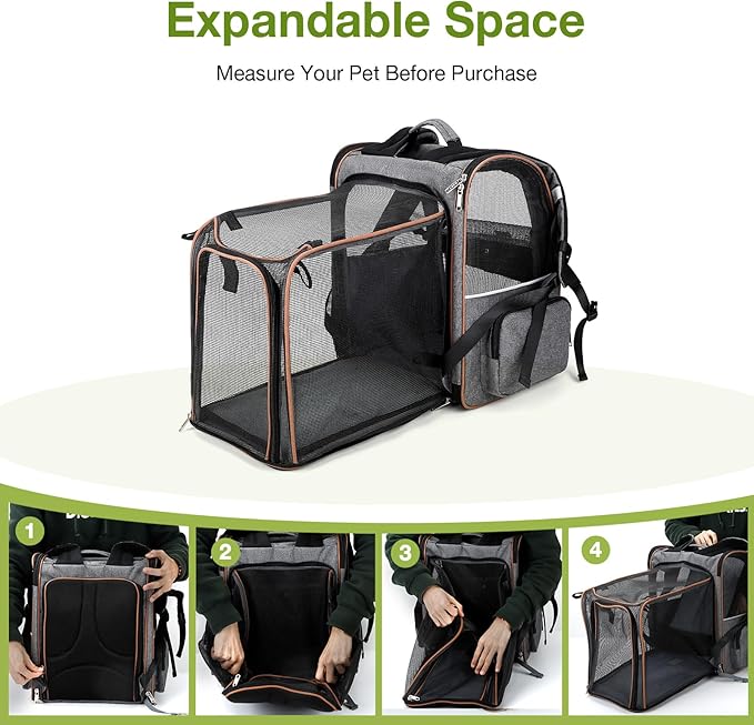 Lekebobor Cat Carrier Backpack, Expandable Pet Carrier - Image 4