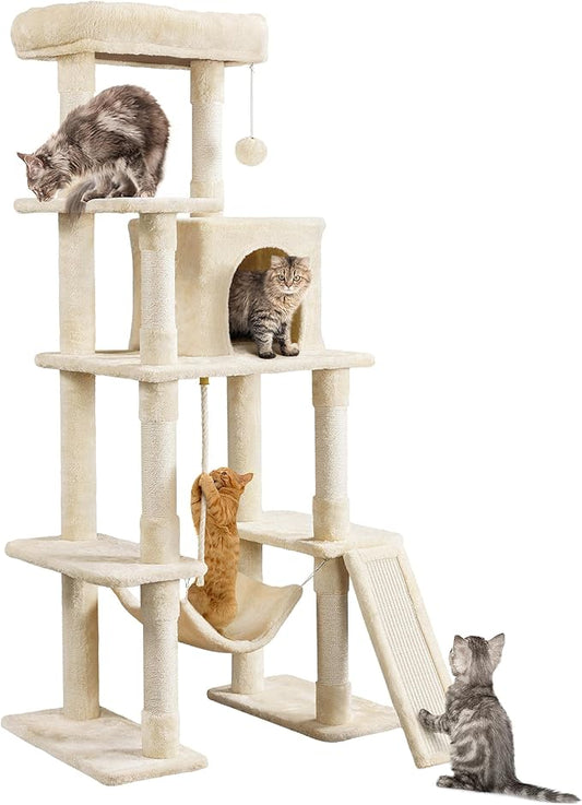 Yaheetech Cat Tree, 63 Inches Multi-Level Indoor Cat Play Structure by Yaheetech
