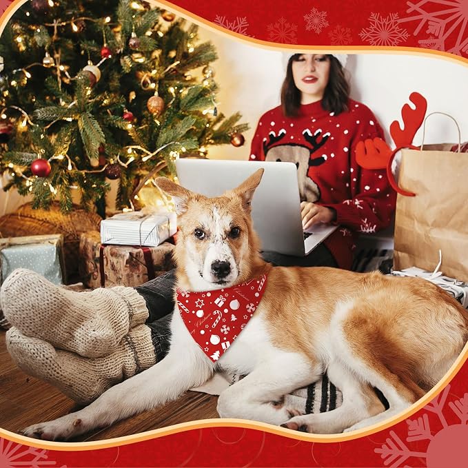 Abbylike 50 Pcs Valentines Day Dog Bandanas Bulk Red and White Polka Dots - Image 6