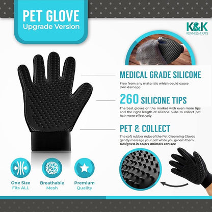 KENNELS & KATS Pet Grooming Gloves | Deshedding Glove - Image 2