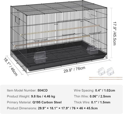 VEVOR 30 Inch Flight Bird Cage, Stackable Bird Cage Parakeet Cage - Image 7