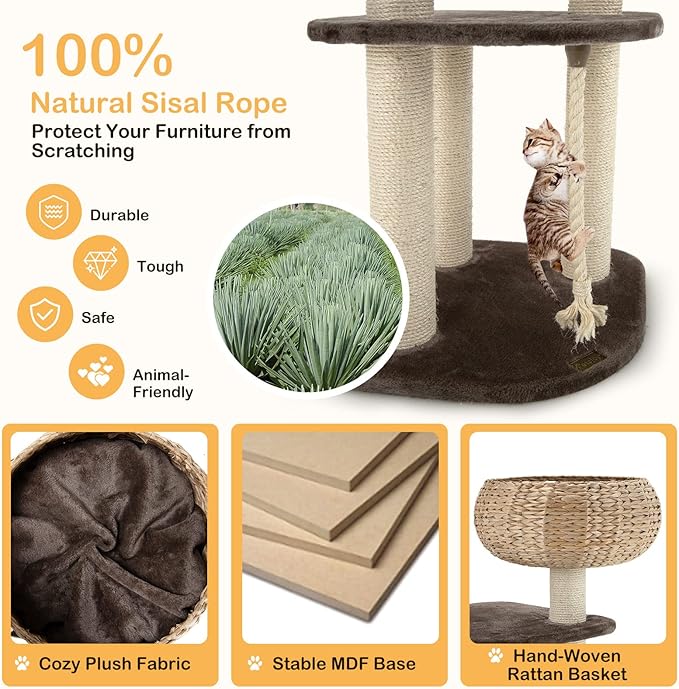 PETSITE 41 Inch Modern Cat Tree - Image 5