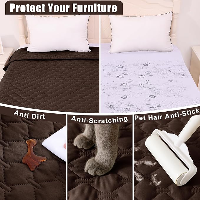 Smiry Waterproof Dog Bed Cover Blanket, Soft Reversible Pet Blanket, Washable - Image 4