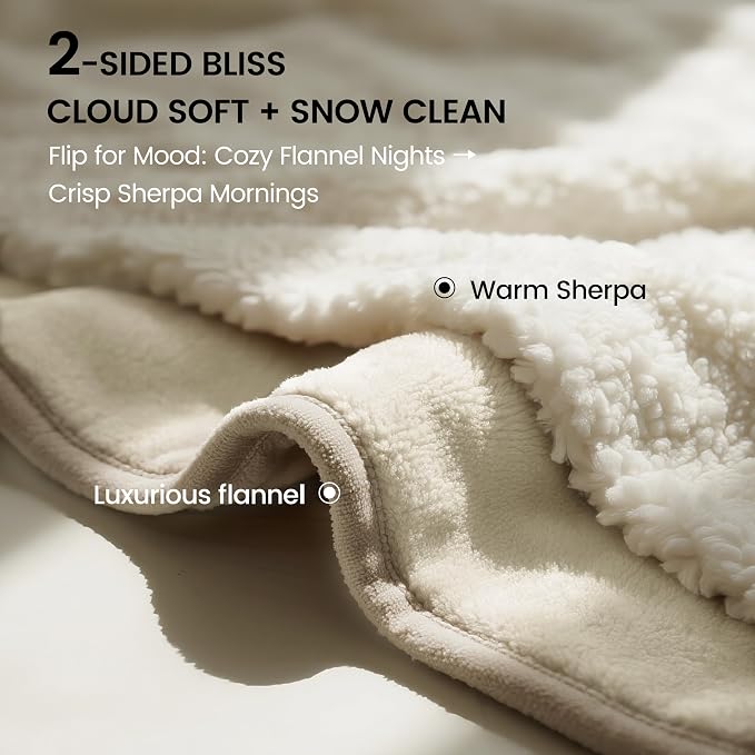 gogobunny Waterproof Bed Blanket, Reversible Sherpa Fleece Throw Blanket - Image 5