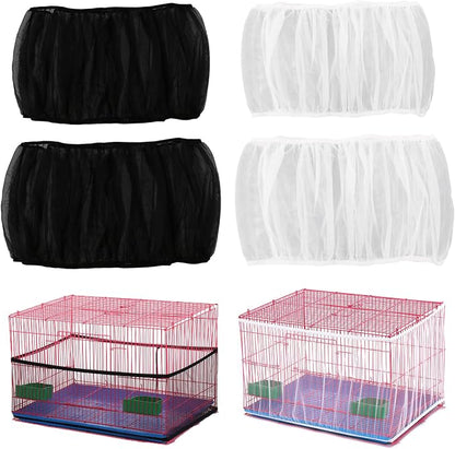 4 PCS Bird Cage Cover, Universal Bird Cage Seed Catcher, Adjustable Elastic by Unknown