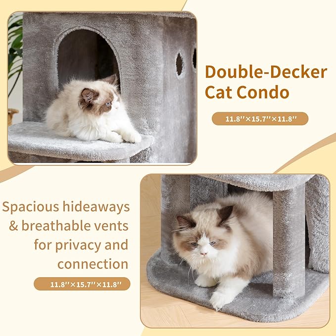Heybly Cat Tree, 25.6-inch Cat Tower - Image 9