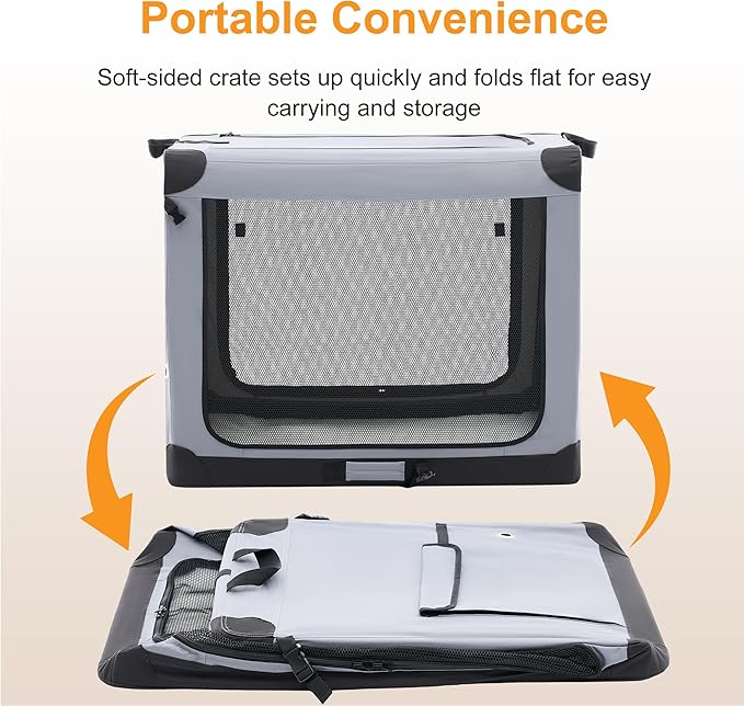 Dog Travel Crate 42 Inch, Portable Soft-Sided Travel Carriers - Image 4