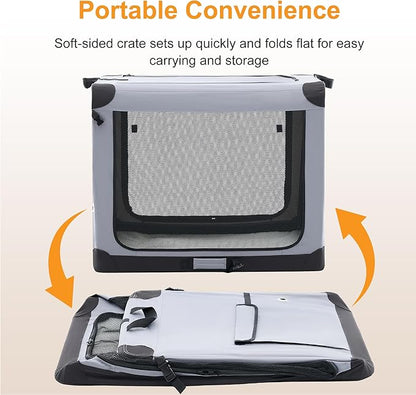 Dog Travel Crate 42 Inch, Portable Soft-Sided Travel Carriers - Image 4