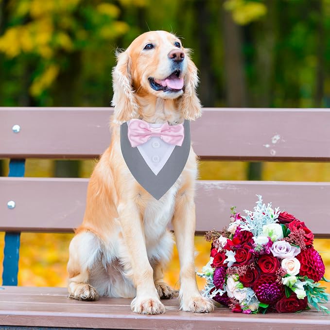 ADOGGYGO Formal Dog Tuxedo Wedding Pet Bandana Collar - Image 4