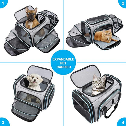 Airline Approved Pet Carrier, Large Soft Sided Pet Travel TSA Carrier 4 Sides - Image 9