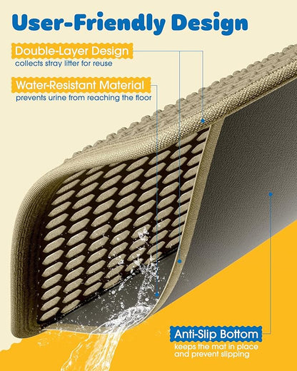 Cat Litter Mat - 23.2'' x 14.6'' Small Litter Trapping Mat, Waterproof - Image 5