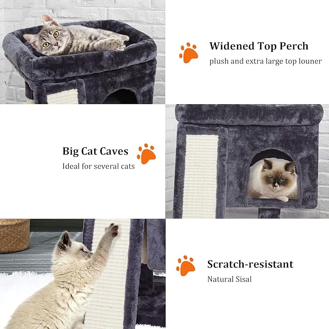 SYANDLVY Small Cat Tree for Indoor Cats Large Adult, Activity Tower - Image 4