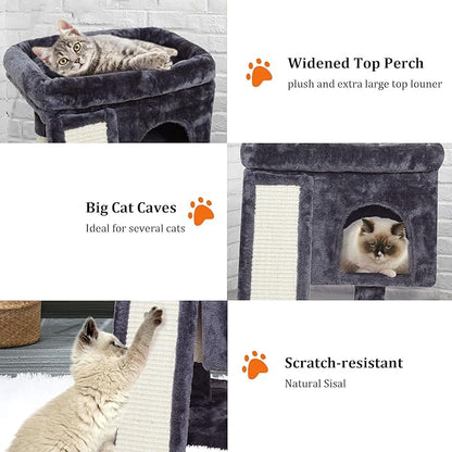 SYANDLVY Small Cat Tree for Indoor Cats Large Adult, Activity Tower - Image 4