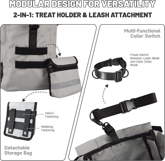 Dog Carrier Backpack for Medium Dogs, Hiking Bag for Pets Up to 30 lbs - Image 8