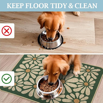 SHIYUE Dog Food Mats for Floors, Absorbent Cat Bowl for Food and Water - Image 4