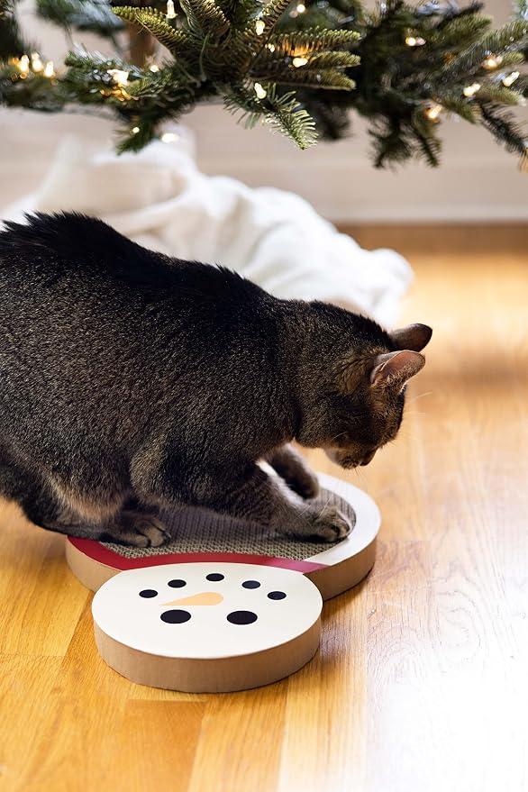 Pearhead Holiday Snowman Cat Scratch Pad, Cat Toy Scratch Pad - Image 3