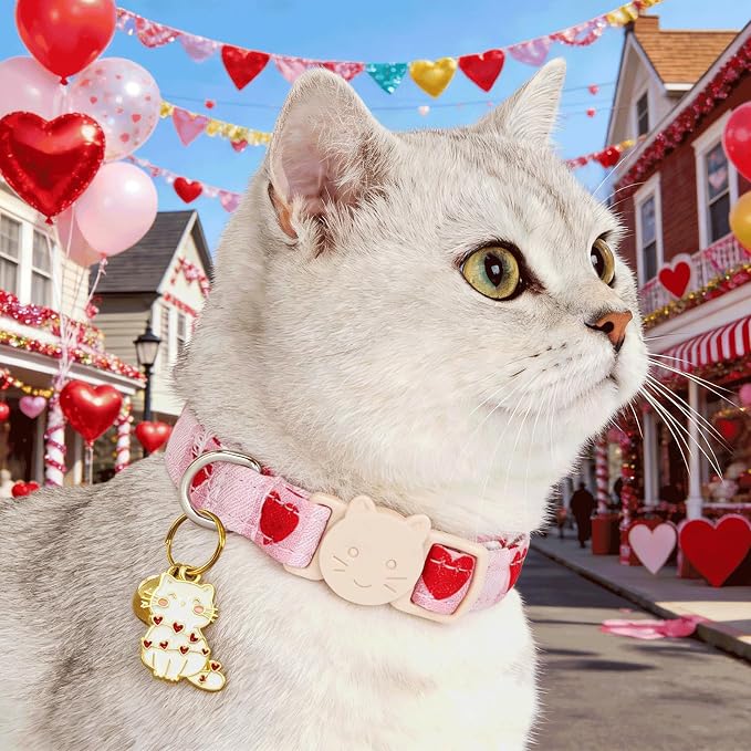 Elegant little tail 2 Pack Cat Collar- Valentines Cat Collars Breakaway - Image 5