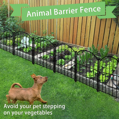 Decorative Garden Fence 17in x10ft, 10 Pack Rustproof Metal No Dig Fence Animal - Image 5