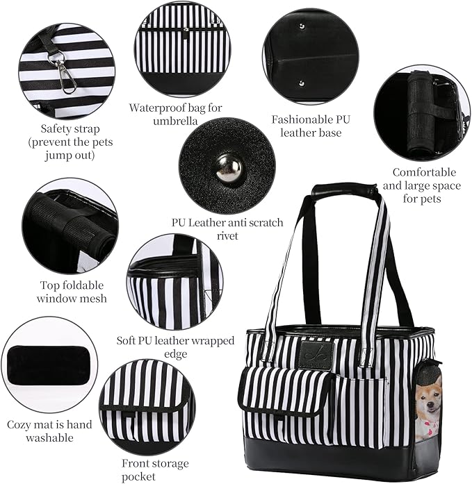Cat Carrier, Dog Carrier, Pet Carrier, Foldable Waterproof Premium PU Leather - Image 3