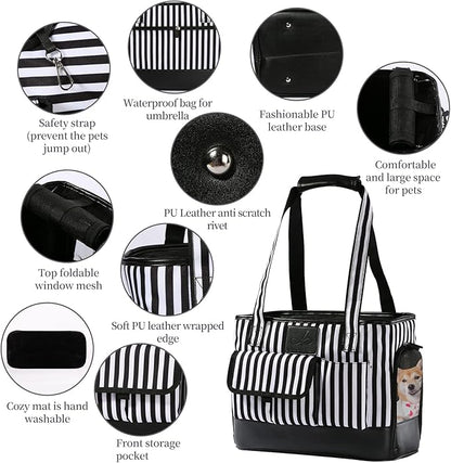 Cat Carrier, Dog Carrier, Pet Carrier, Foldable Waterproof Premium PU Leather - Image 3
