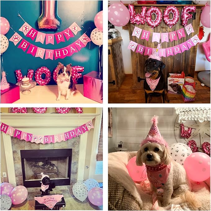 AROIC Dog Birthday Bandana Set, Pet Party Decorations Kit - Image 7