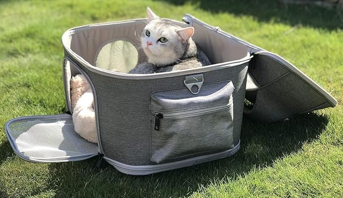 halinfer Large Fat Cat Carrier Fit up to 20 Pounds, Small Puppy Pet Travel - Image 6