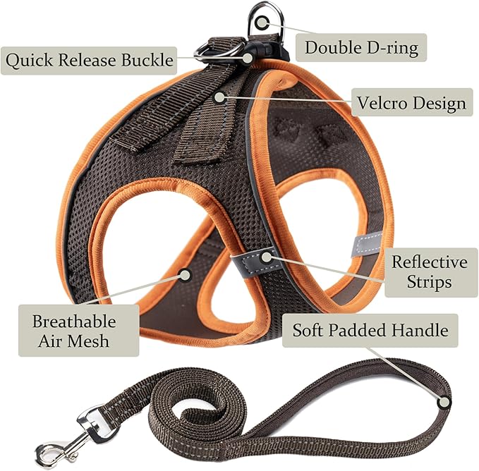 Dog Harness with Leash Set, No Pull Adjustable Reflective Step-in Puppy Pet - Image 2