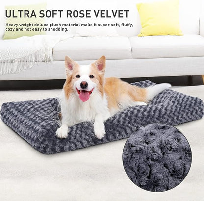 KSIIA Washable Dog Bed Deluxe Plush Dog Crate Beds Comfy Kennel Pad Anti-Slip - Image 3