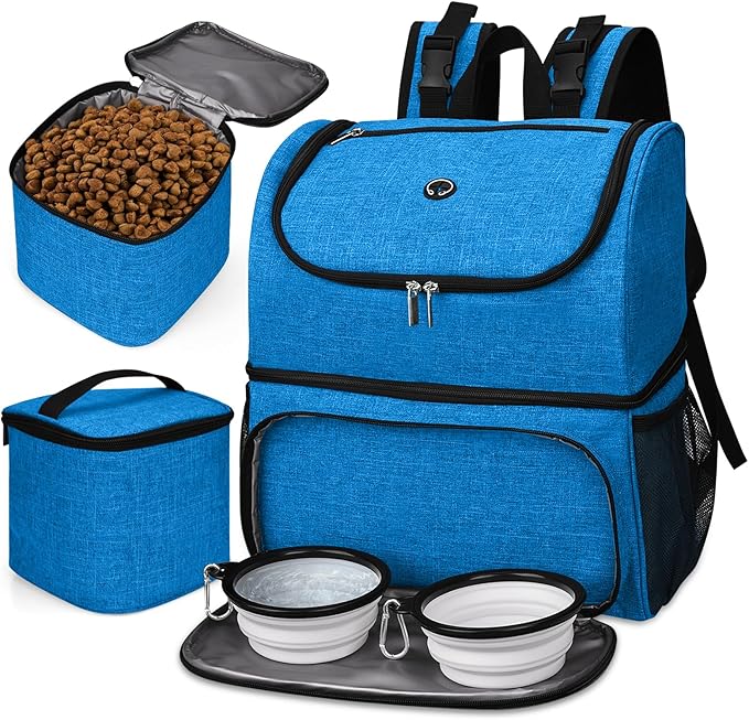 BAGLHER Pet Travel Bag, Double-Layer Pet Supplies Backpack, Pet Travel Backpack by BAGLHER
