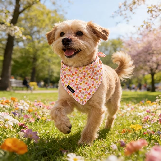 ARING PET Floral Dog Bandana, Spring Summer Daisy Flower Girl Pet Bandana Scarf - Image 5