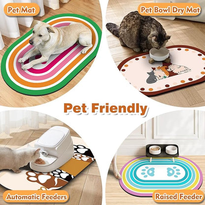 Cat Food Mat 24''x16'', Absorbent Cat Mats - Image 6