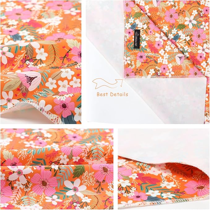 ARING PET Floral Dog Bandanas, Flower Leaf Triangle Scarf - Image 2